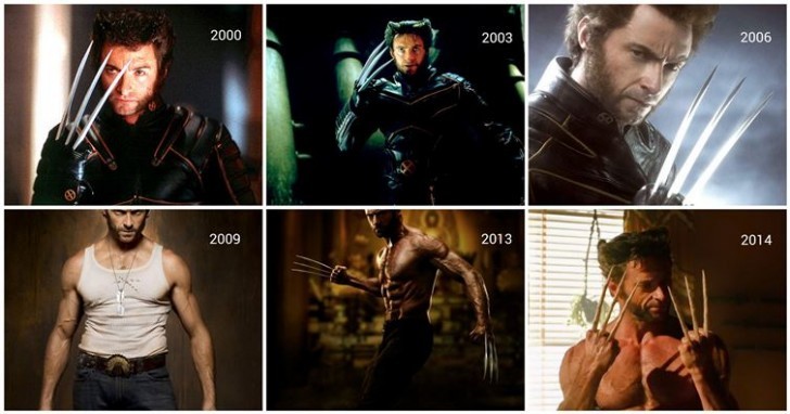 A Evoluição do Wolverine de Hugh Jackman (Hugh Jackman, Wolverine, Evolution)