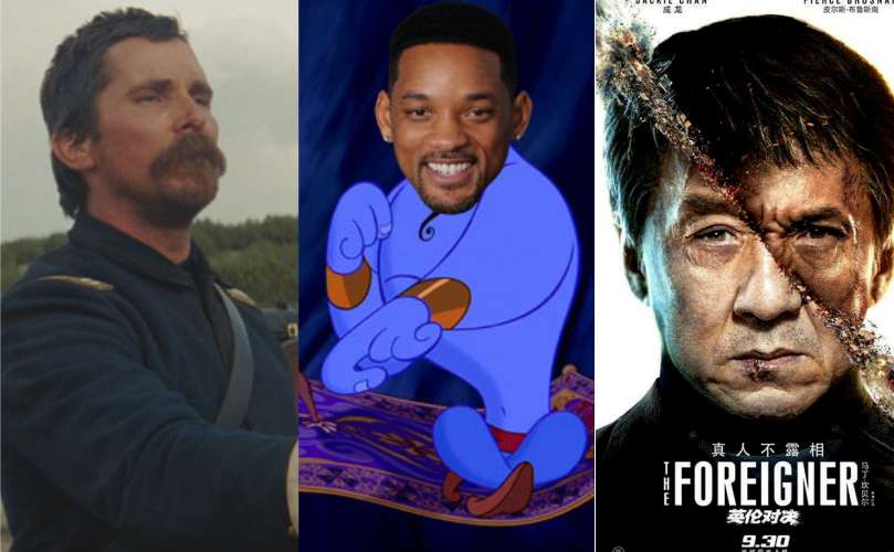 Christian Bale Hostiles, Will Smith Aladdin, Jackie Chan - o Estrangeiro